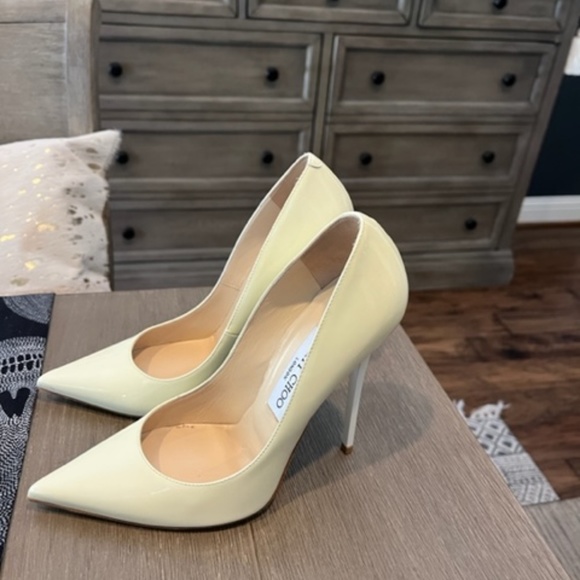 Jimmy Choo Anouk White Patent Leather Pumps - Picture 2 of 3
